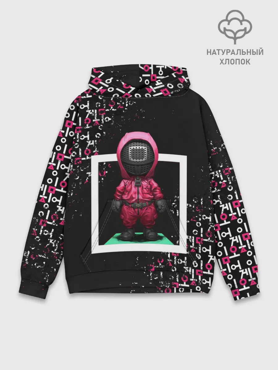 Худи мужской база хлопок / ИГРА В КАЛЬМАРА | SQUID GAME СТРАЖ