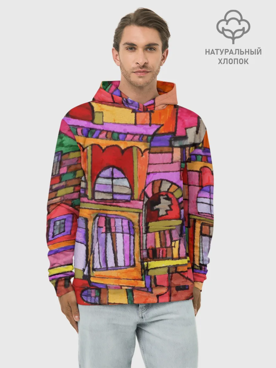 Худи мужской база хлопок / Скетч большого города