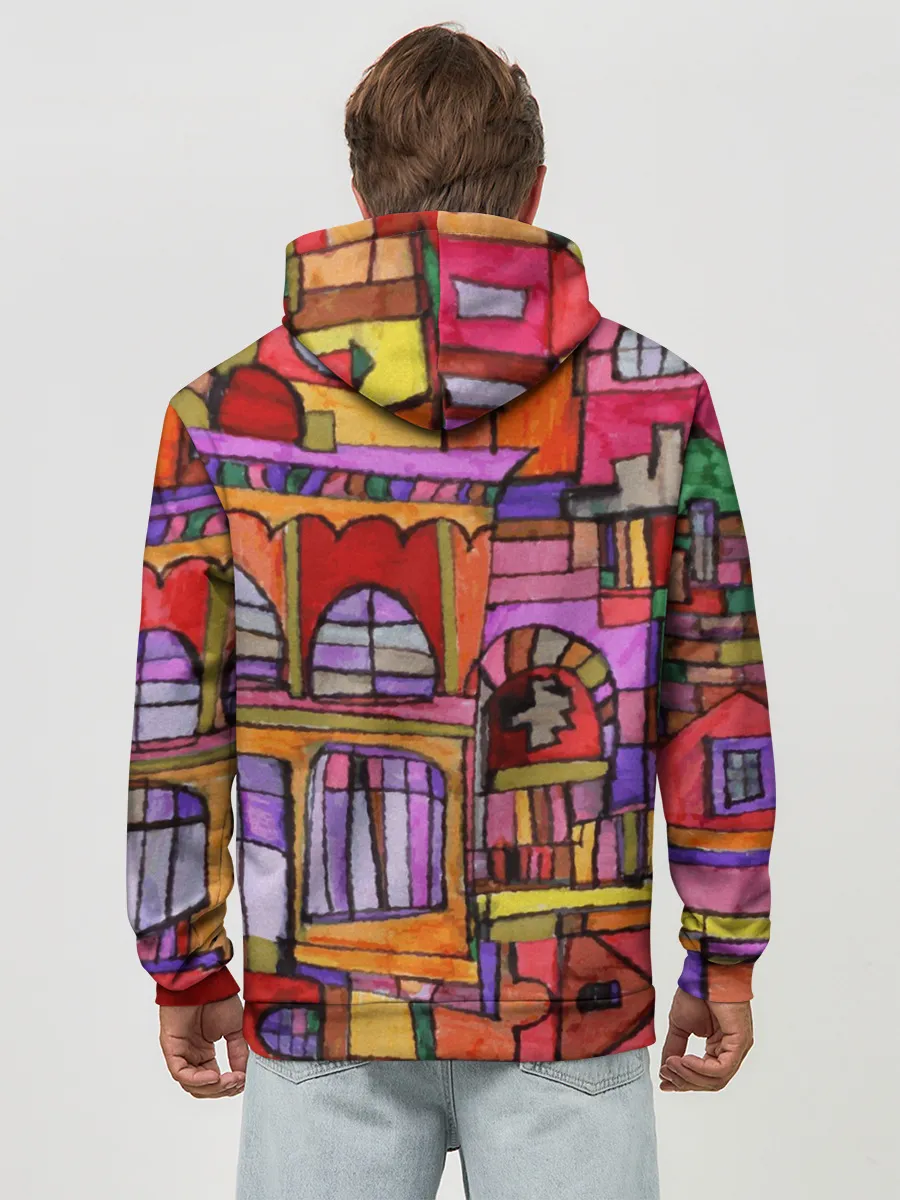 Худи мужской база хлопок / Скетч большого города