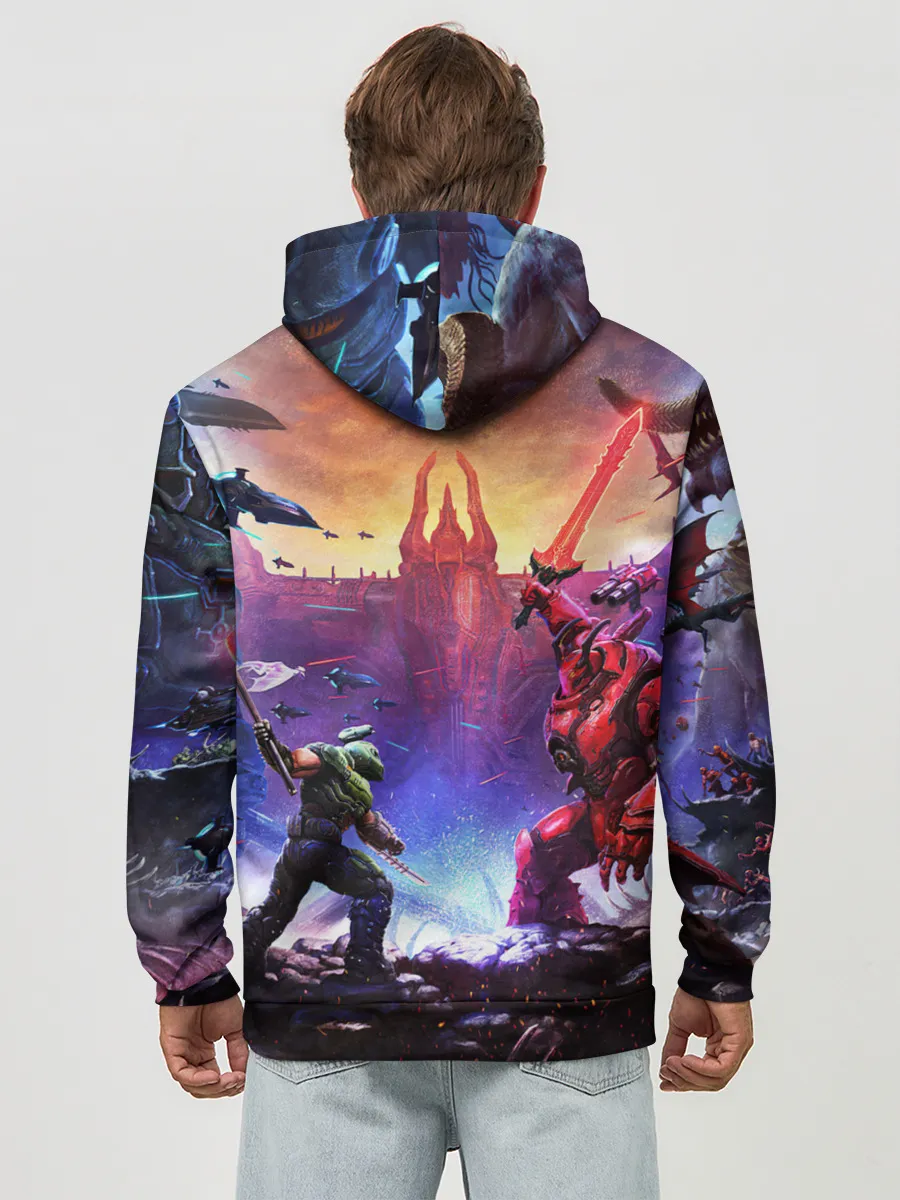 Худи мужской база хлопок / DOOM ETERNAL | ДУМ БИТВА В АДУ