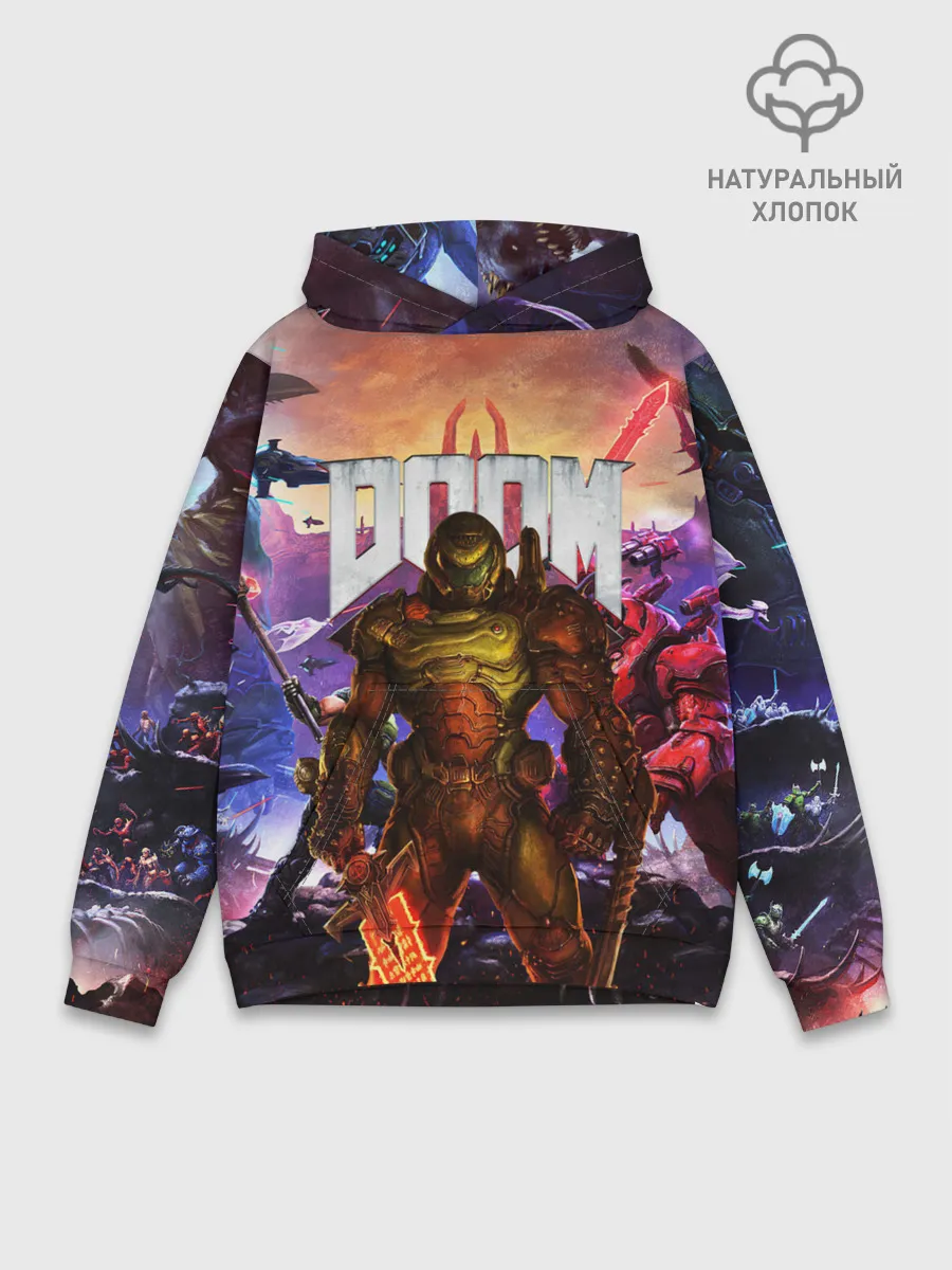Худи мужской база хлопок / DOOM ETERNAL | ДУМ БИТВА В АДУ