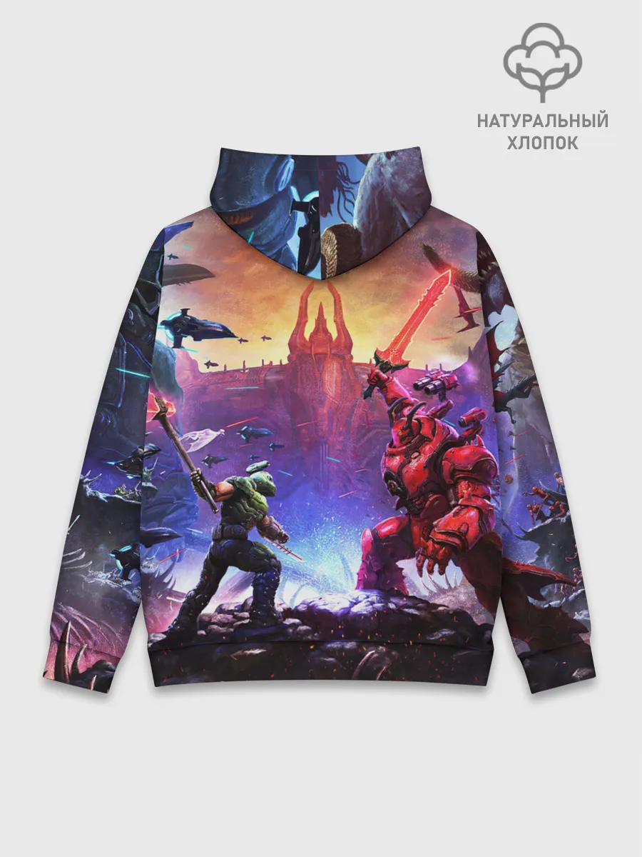 Худи мужской база хлопок / DOOM ETERNAL | ДУМ БИТВА В АДУ