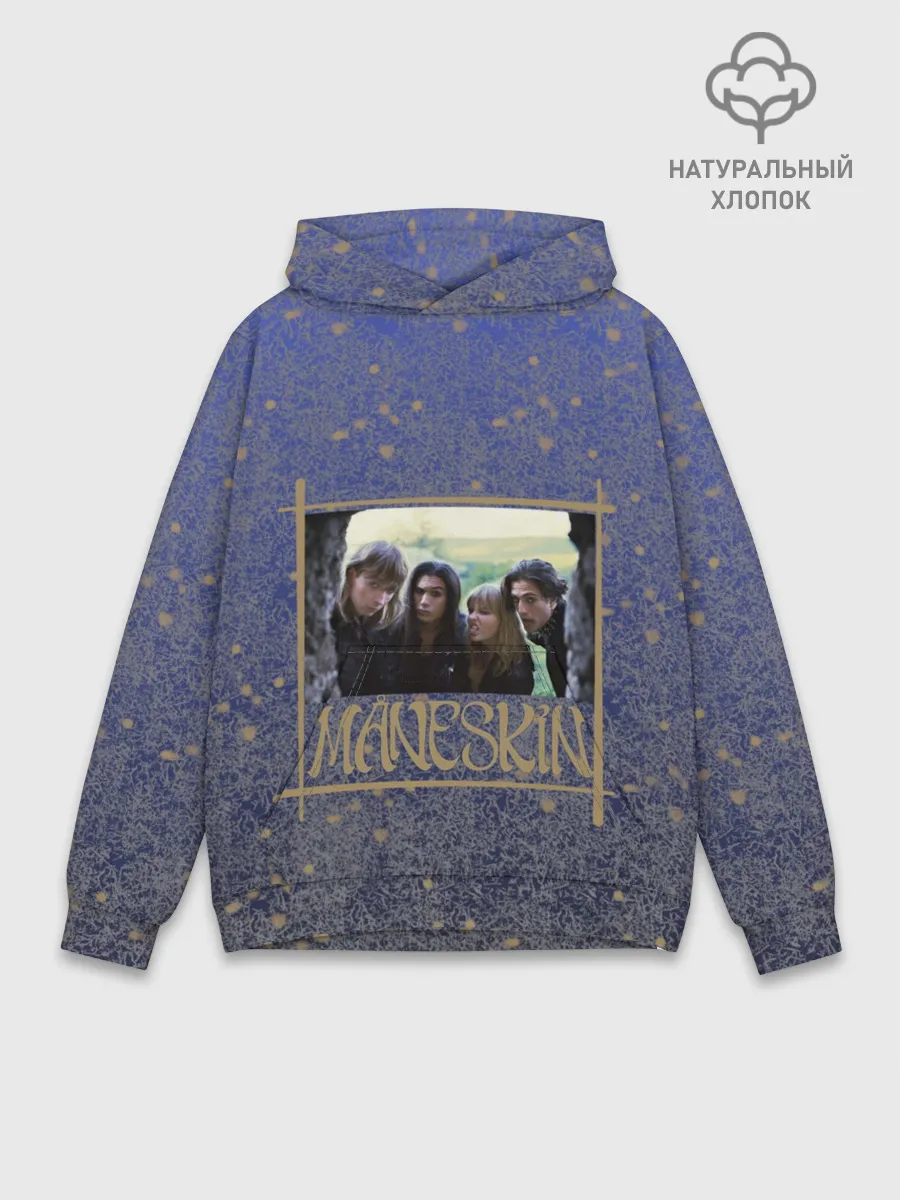 Худи мужской база хлопок / Maneskin в серебре и золоте