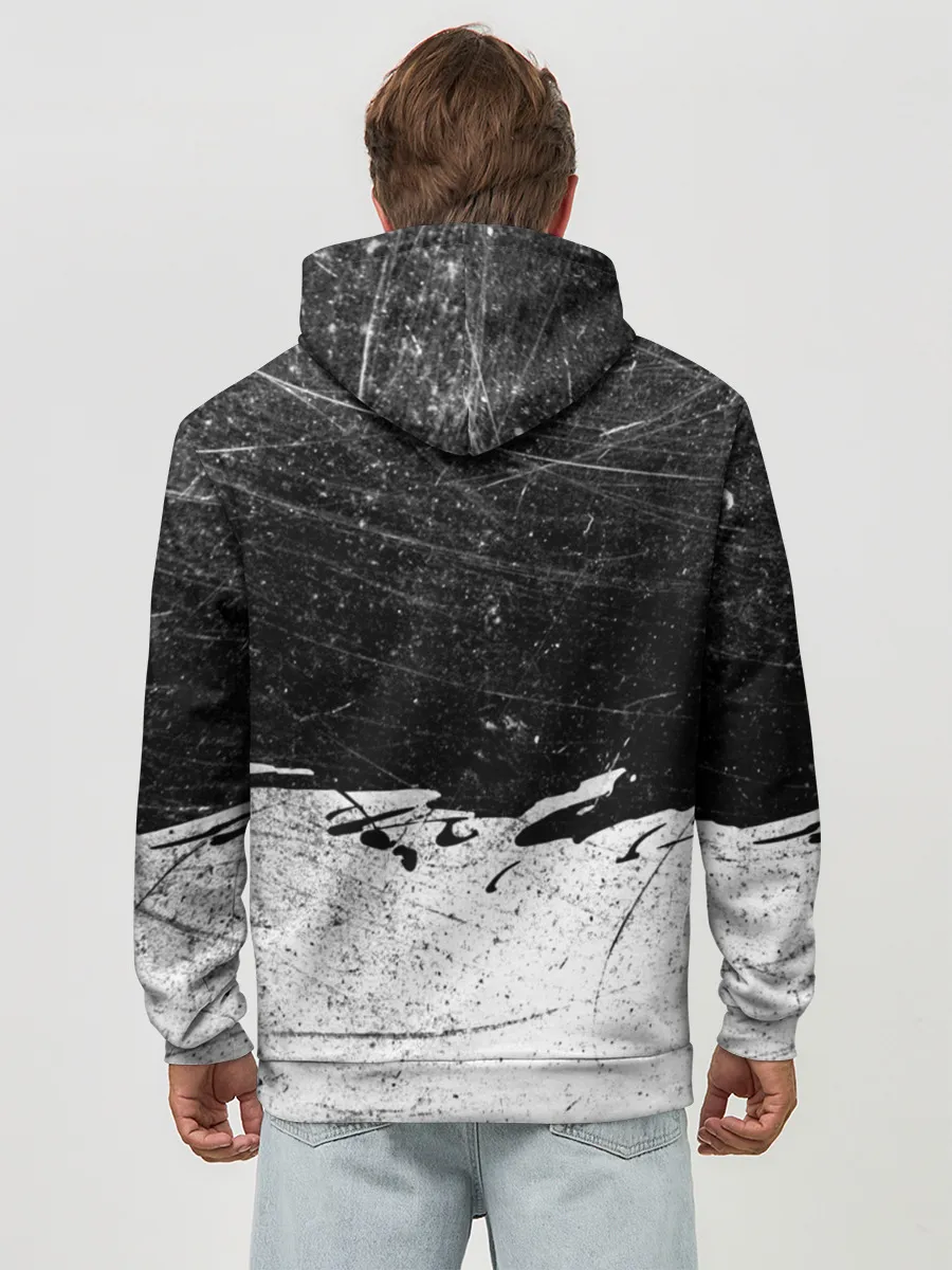 Худи мужской база хлопок / Линкин Парк Лого Рок ЧБ | Linkin Park Rock