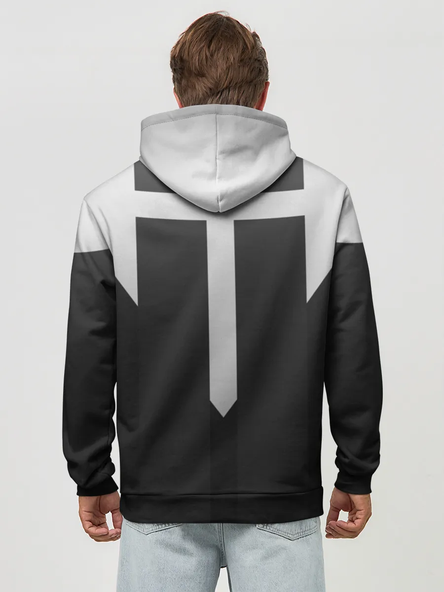 Худи мужской база хлопок / футуристический вектор