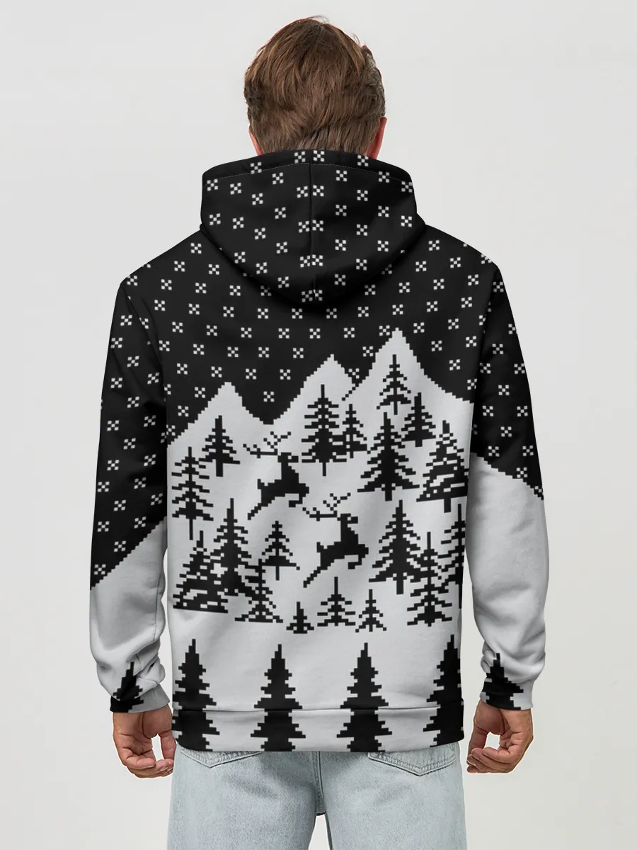 Худи мужской база хлопок / Северные Олени в Горах