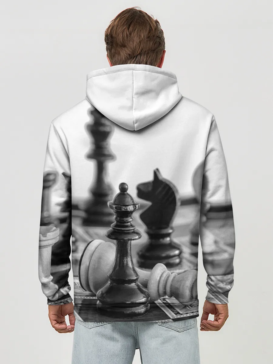 Худи мужской база хлопок / Шах и мат Шахматы