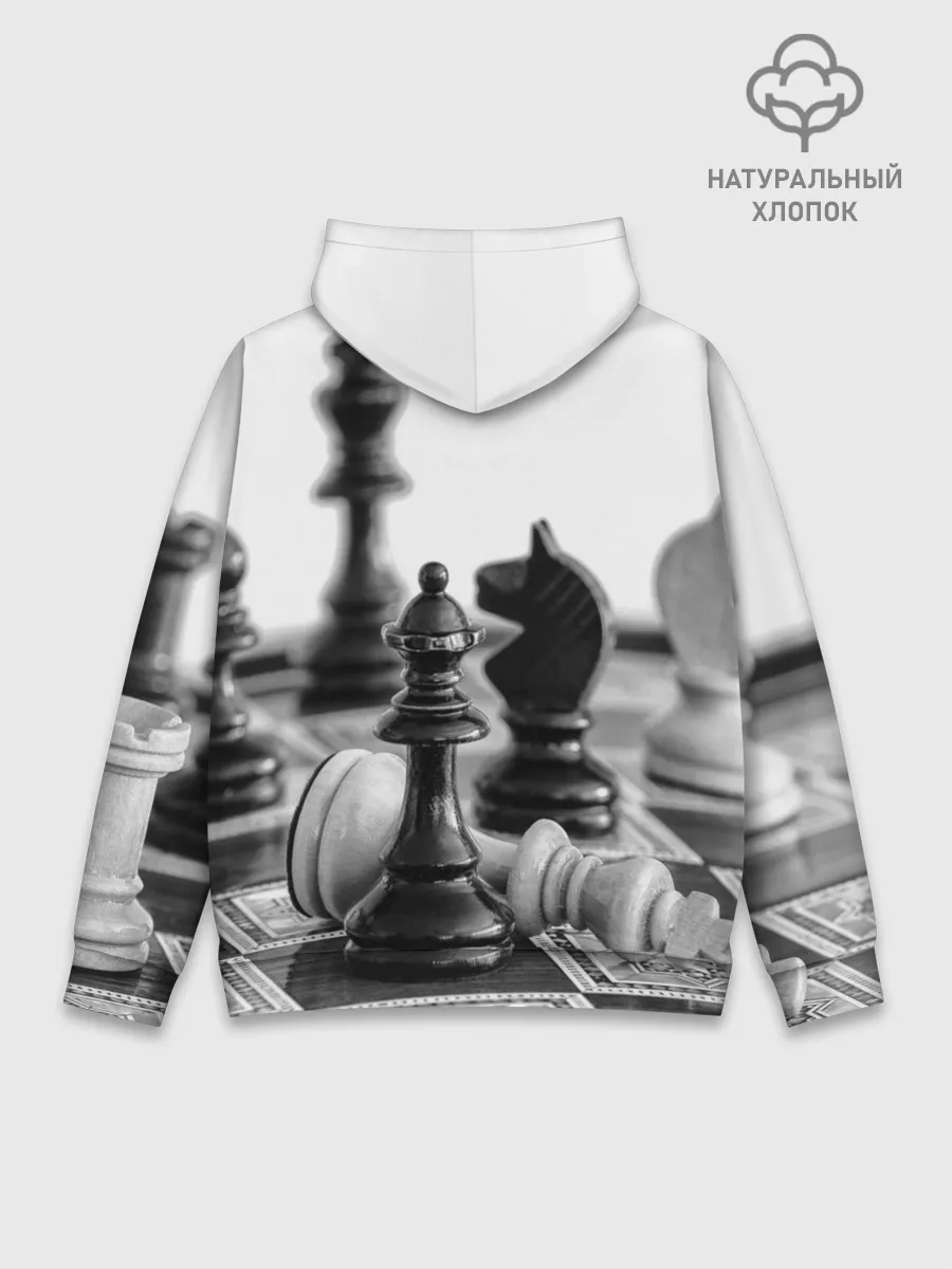 Худи мужской база хлопок / Шах и мат Шахматы