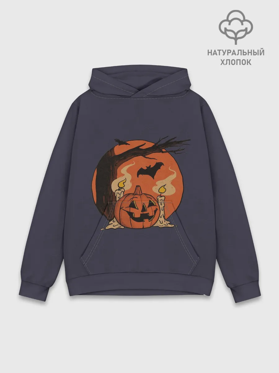 Худи мужской база хлопок / Night of Fear. Mystic Sunset