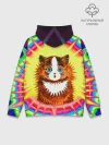 Худи мужской база хлопок / Psychedelic Rainbow Cat