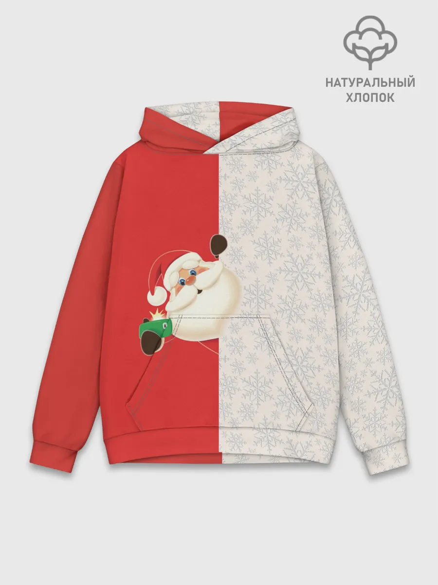 Худи мужской база хлопок / Дед Мороз