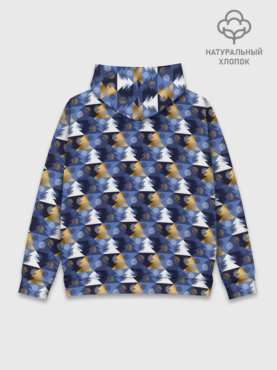 Худи мужской база хлопок / Ёлочки - Снежинки