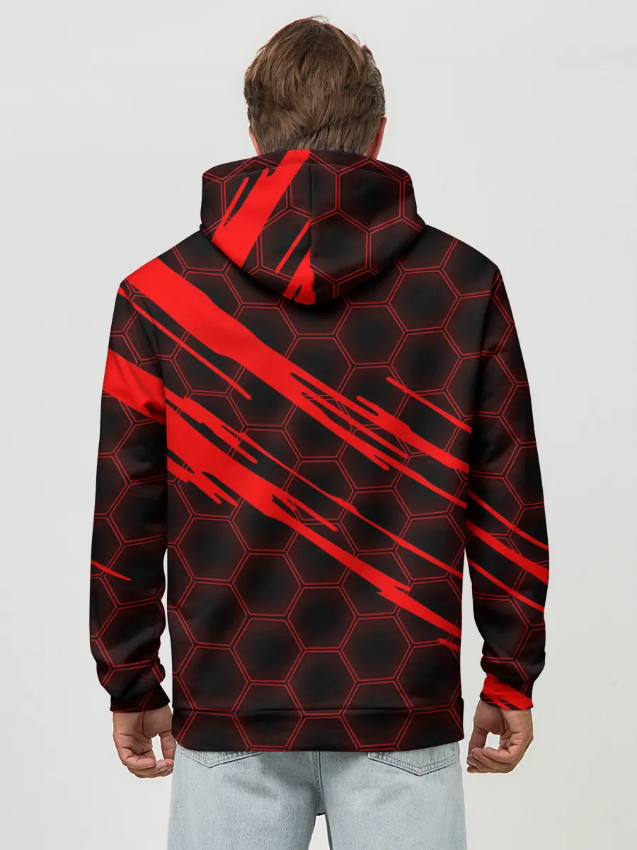 Худи мужской база хлопок / Чёрный клевер: Соты