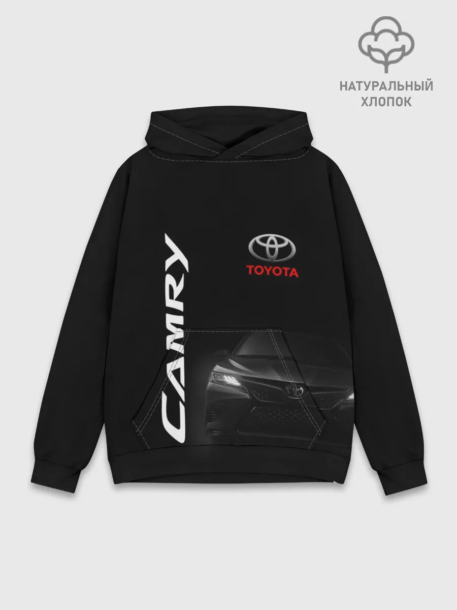 Худи мужской база хлопок / Черная Тойота Камри