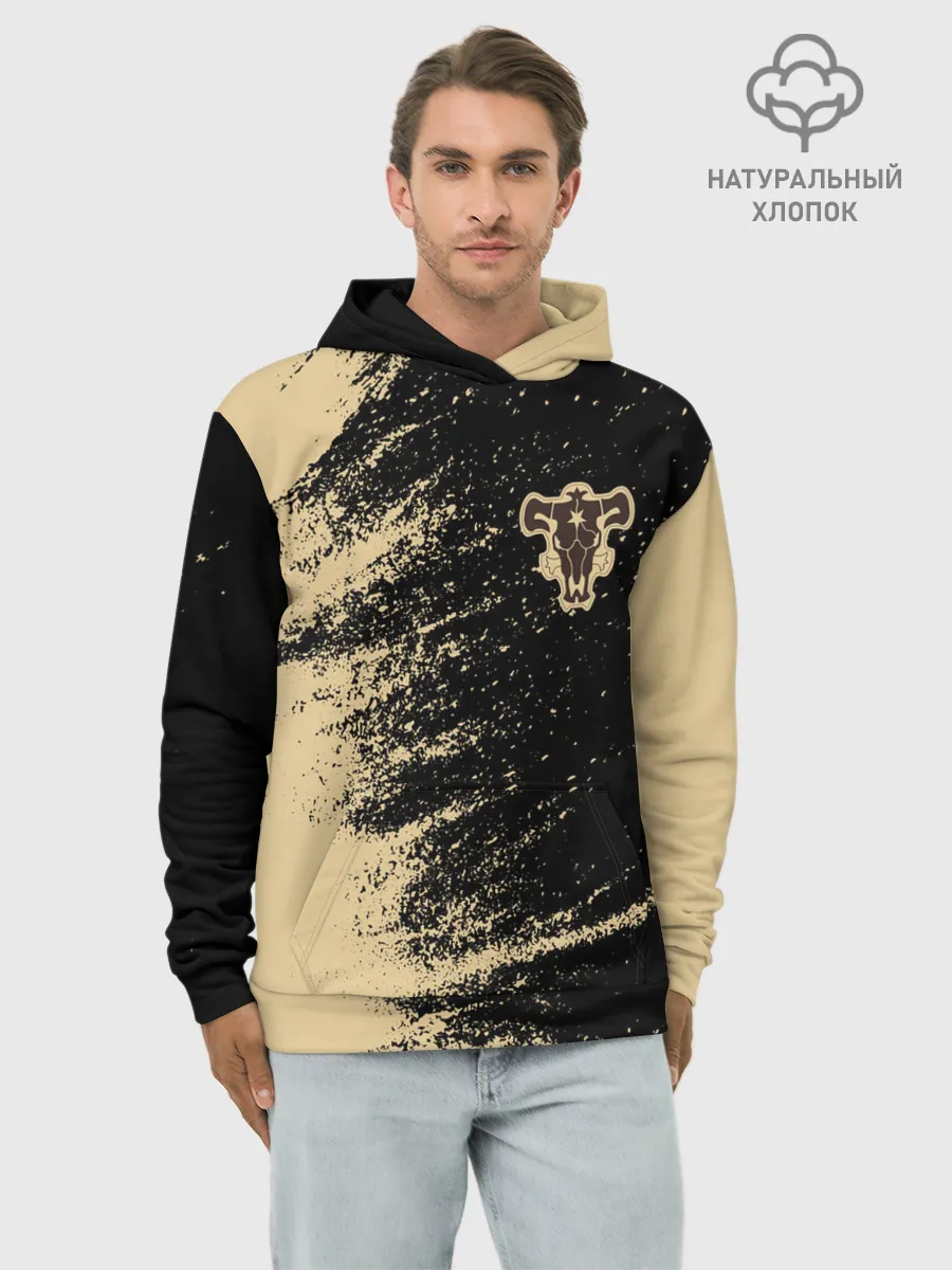 Худи мужской база хлопок / Black clover bull.