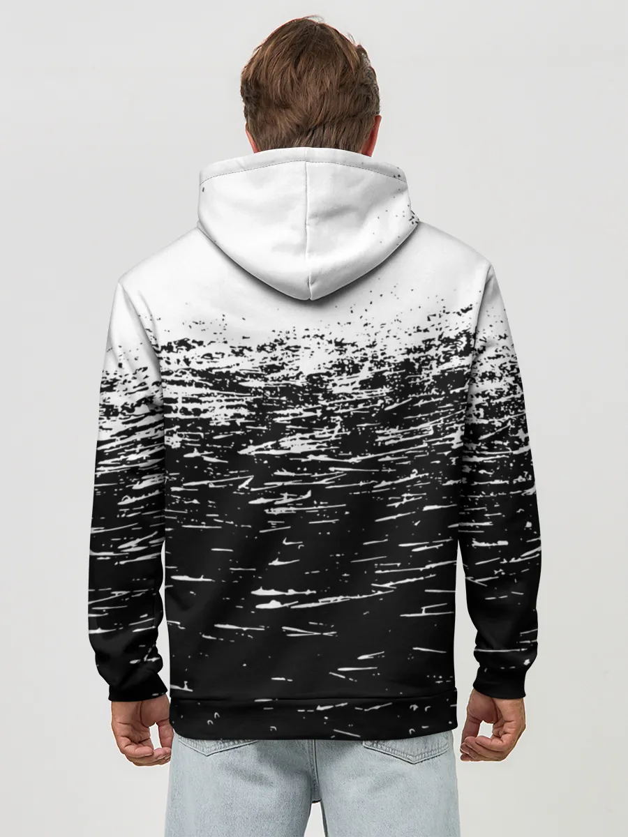 Худи мужской база хлопок / Чёрный клевер: Бык.