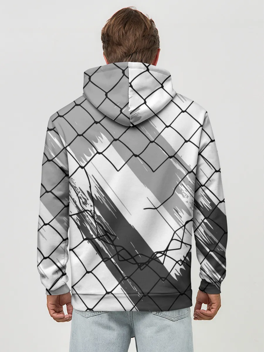 Худи мужской база хлопок / Чёрный клевер бык за решеткой.