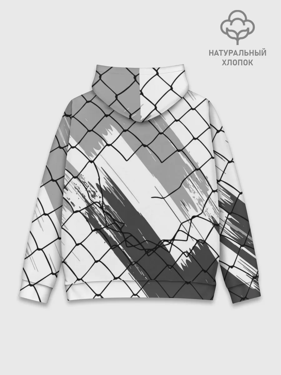 Худи мужской база хлопок / Чёрный клевер бык за решеткой.