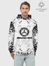 Худи мужской база хлопок / Mercedes | брызги красок,
