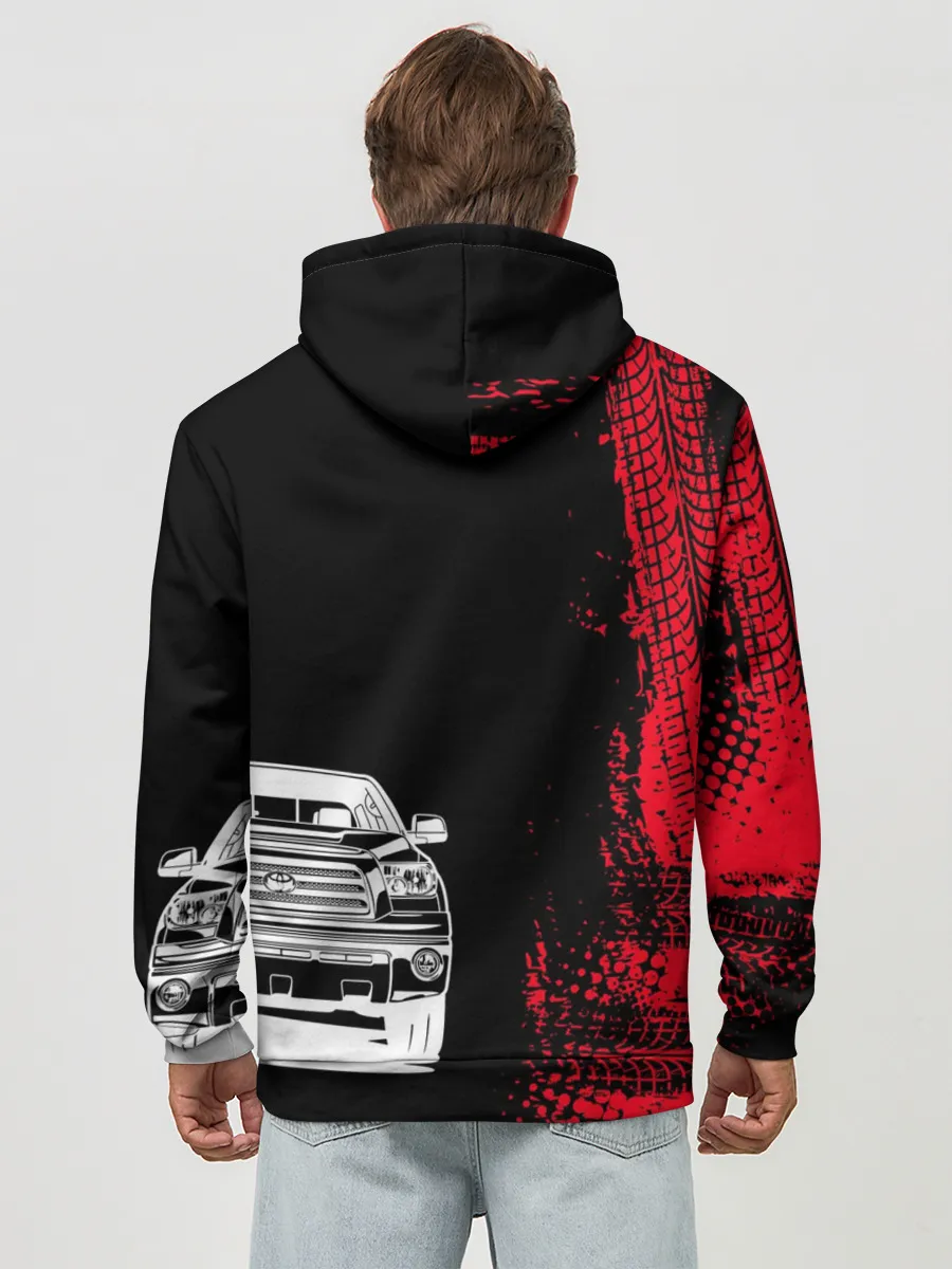 Худи мужской база хлопок / Тойота | Красные следы