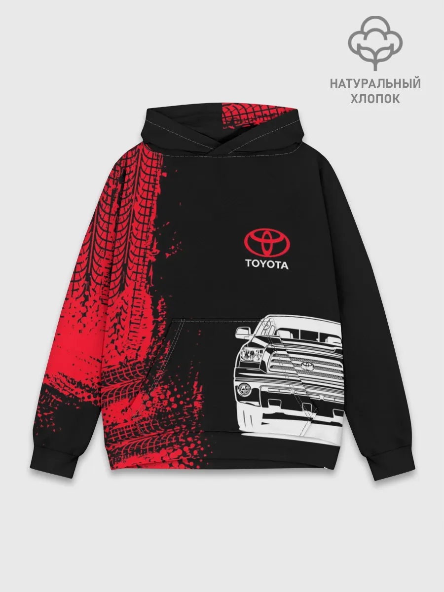 Худи мужской база хлопок / Тойота | Красные следы