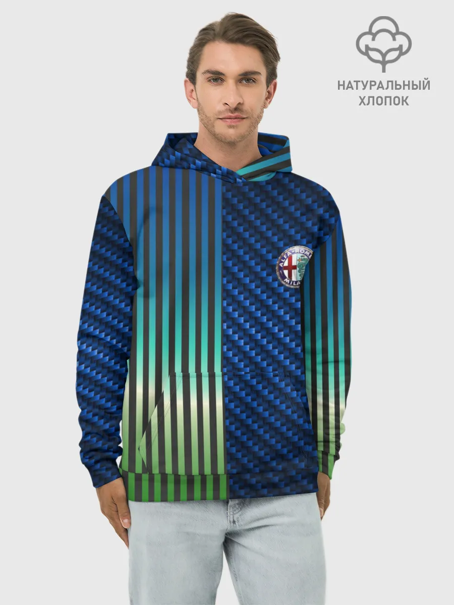 Худи мужской база хлопок / Фантазия на тему Alfa-Romeo