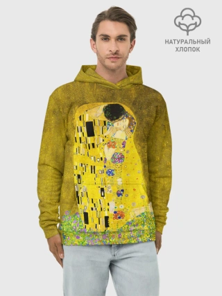 Худи мужской база хлопок / Влюблённые поцелуй художник Климт