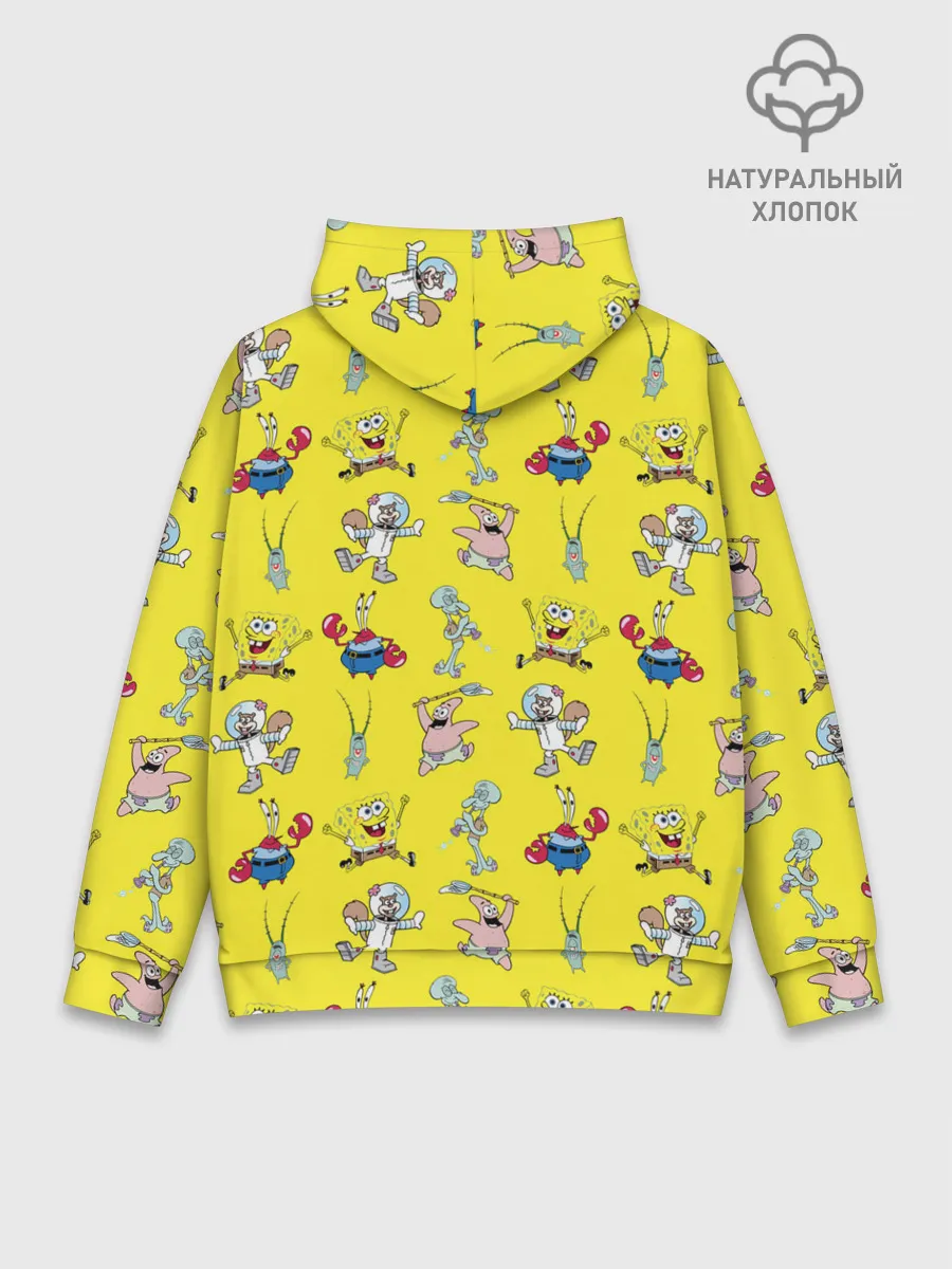 Худи мужской база хлопок / SpongeBob pattern