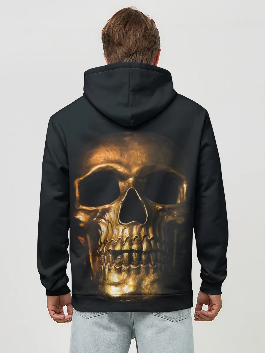 Худи мужской база хлопок / Gold Skull