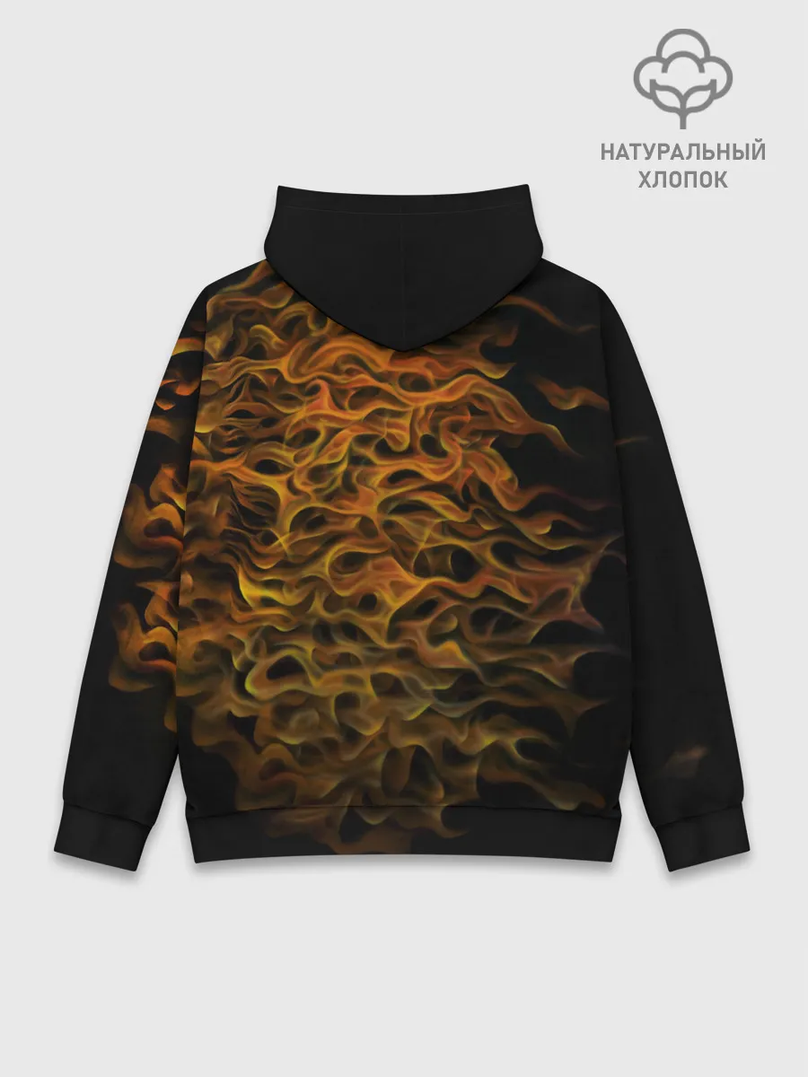 Худи мужской база хлопок / ПЛАМЕННЫЙ ЛЕВ
