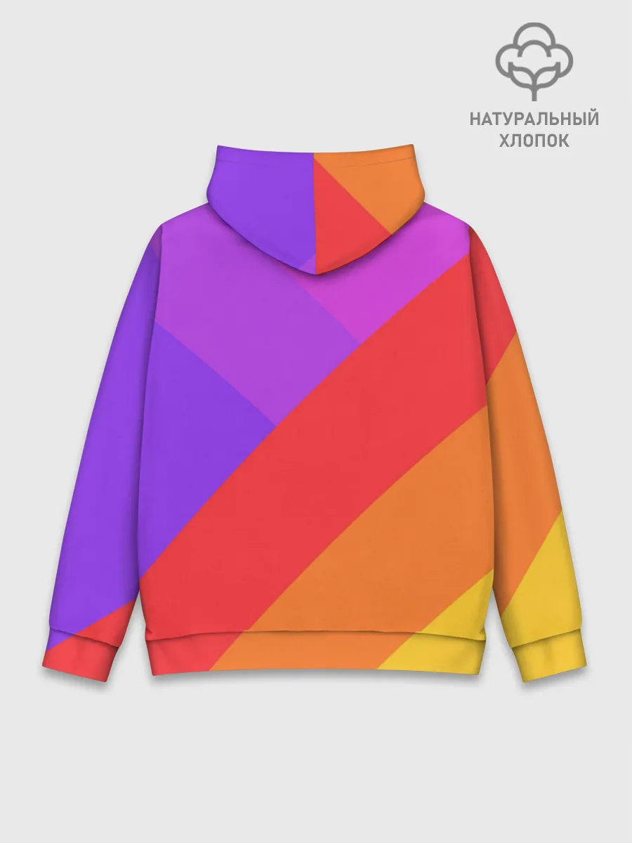 Худи мужской база хлопок / РАДУЖНАЯ ГЕОМЕТРИЯ / RAINBOW GEOMETRY