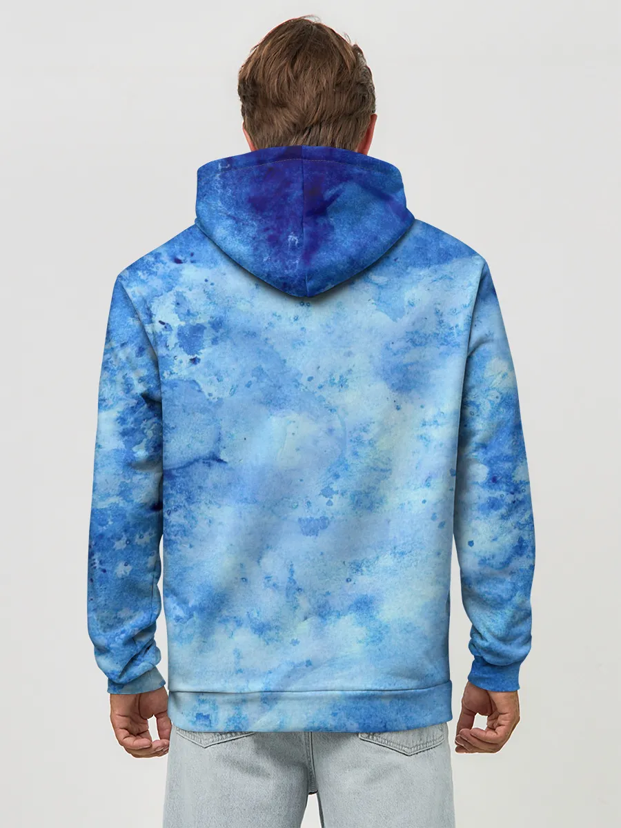 Худи мужской база хлопок / Красочная синева