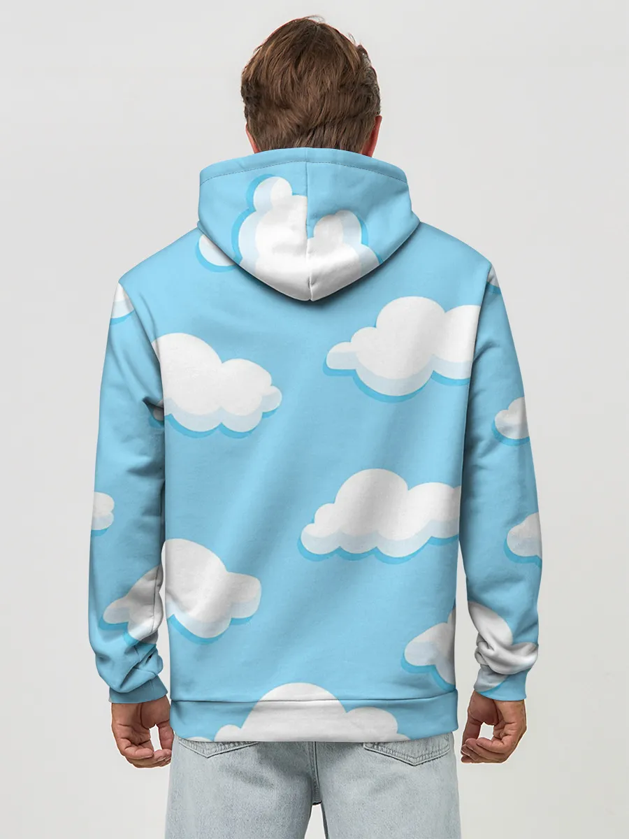 Худи мужской база хлопок / Белые облака