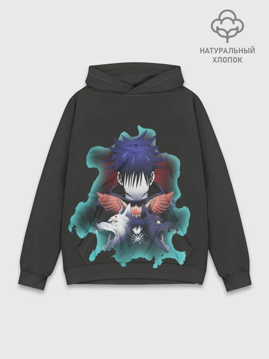 Худи мужской база хлопок / Мегуми два волка Магическая битва