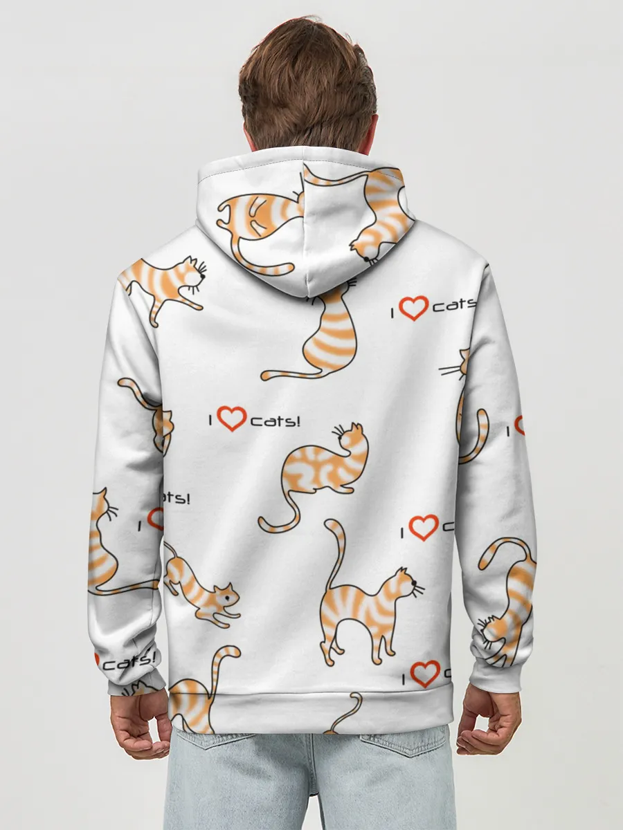 Худи мужской база хлопок / Кот - моя любовь