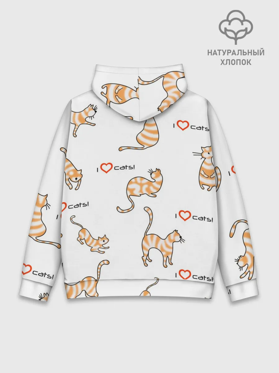 Худи мужской база хлопок / Кот - моя любовь