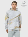 Худи мужской база хлопок / Золото на белом
