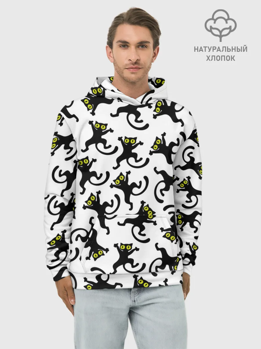 Худи мужской база хлопок / Танец котов