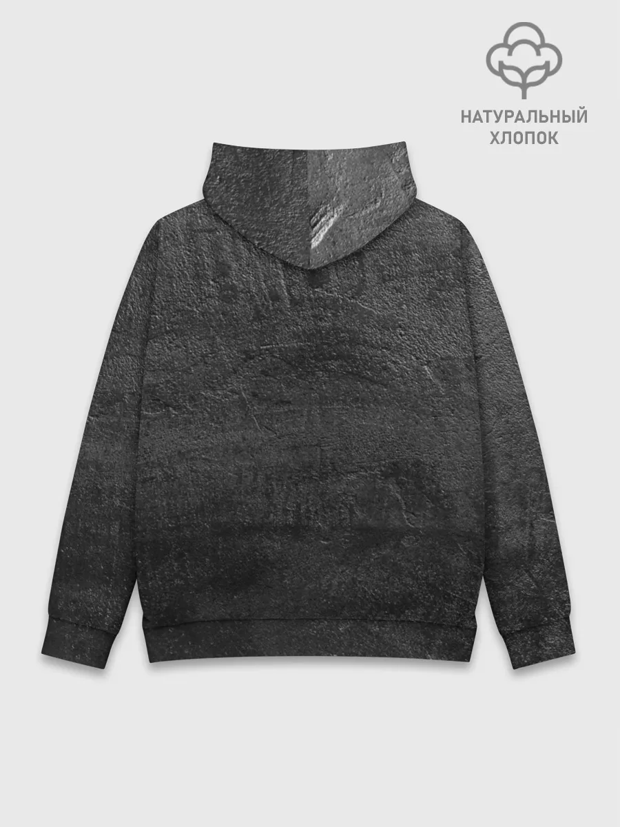 Худи мужской база хлопок / Волчий отпечаток золотом | Символ Велеса