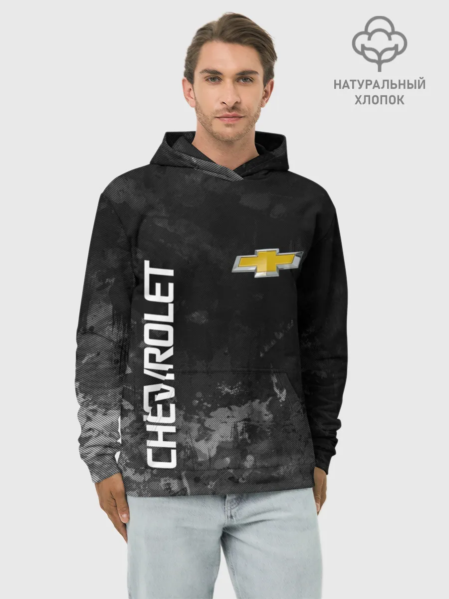 Худи мужской база хлопок / Chevrolet, gray