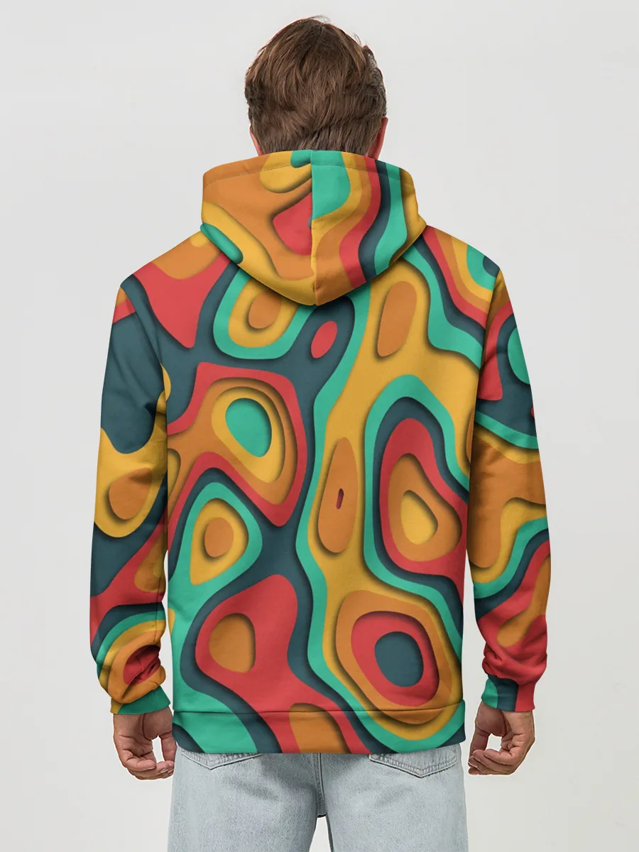 Худи мужской база хлопок / 3D узор Color