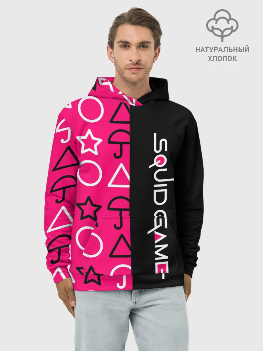 Худи мужской база хлопок / ИГРА В КАЛЬМАРА / СИМВОЛИКА