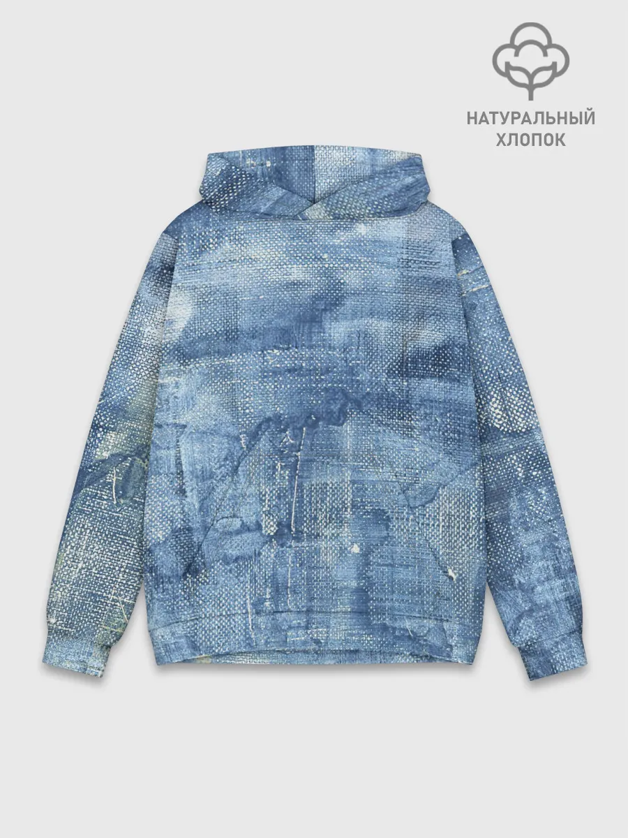 Худи мужской база хлопок / Джинсовые мазки