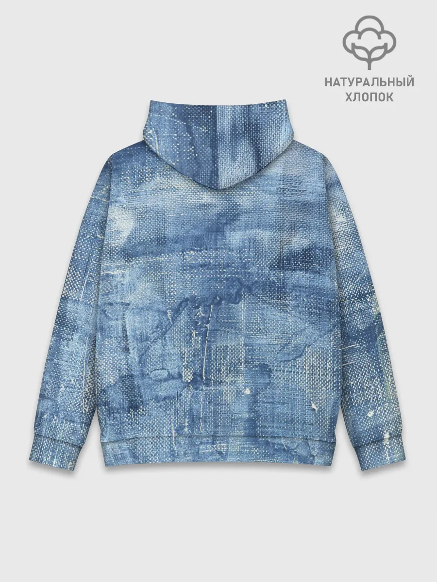 Худи мужской база хлопок / Джинсовые мазки