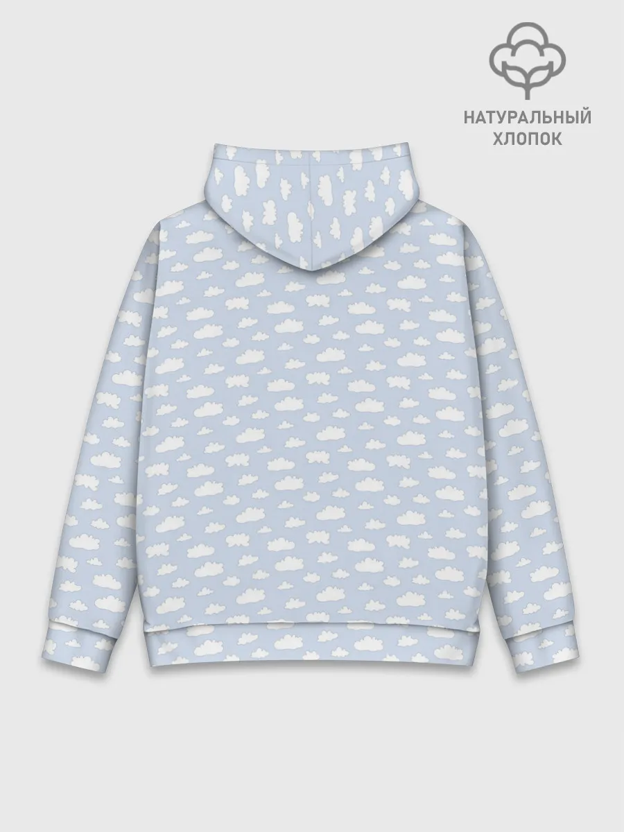 Худи мужской база хлопок / Принт с облаками