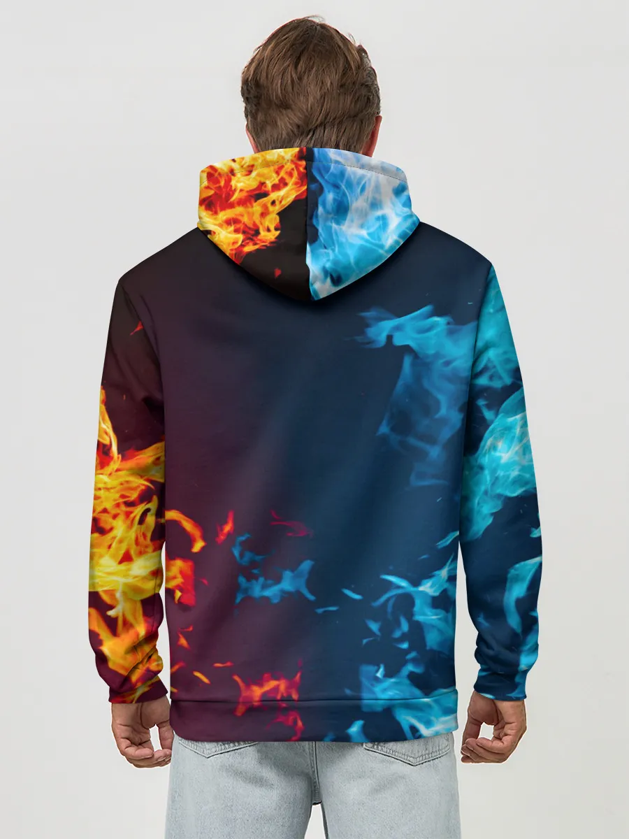 Худи мужской база хлопок / Diablo Fire Ice