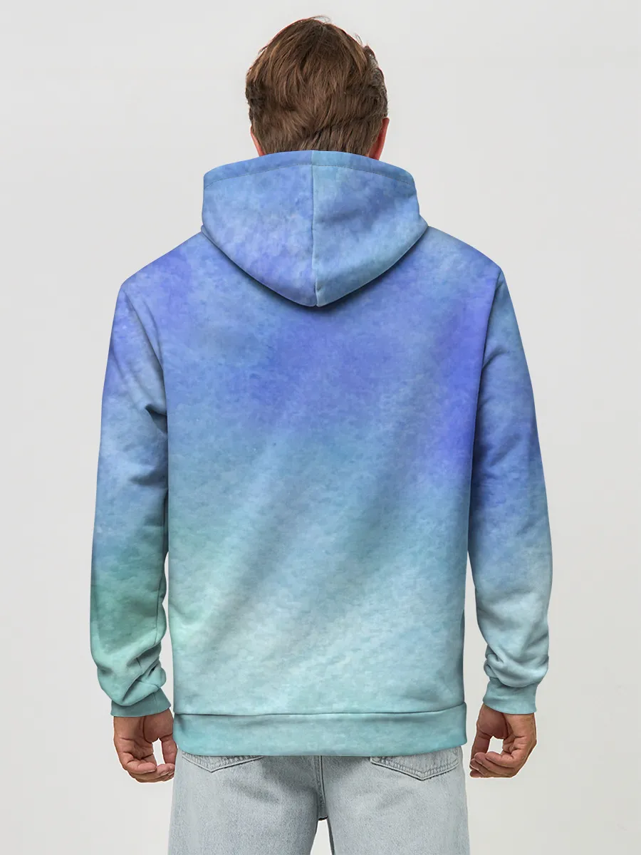 Худи мужской база хлопок / Небесная синева