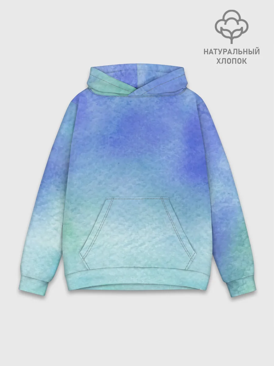 Худи мужской база хлопок / Небесная синева