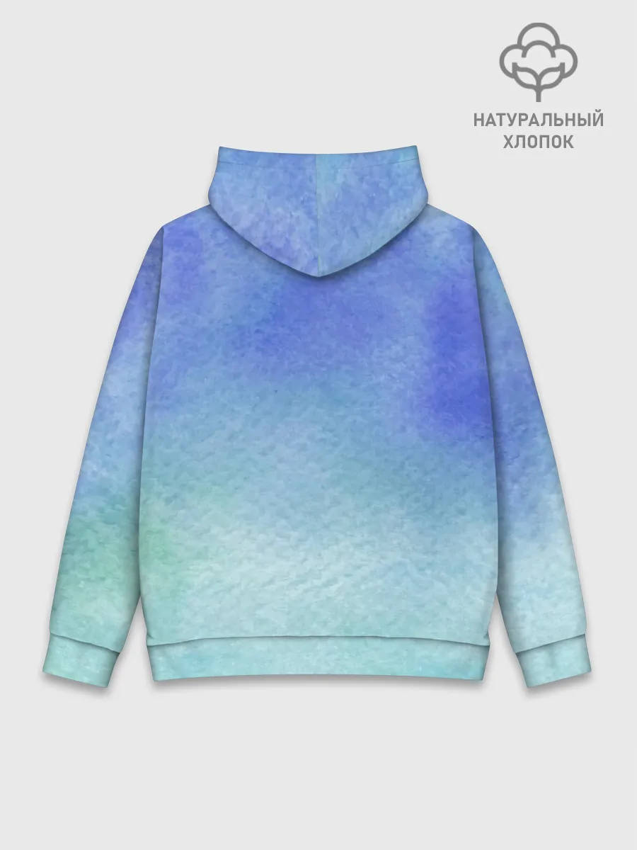 Худи мужской база хлопок / Небесная синева