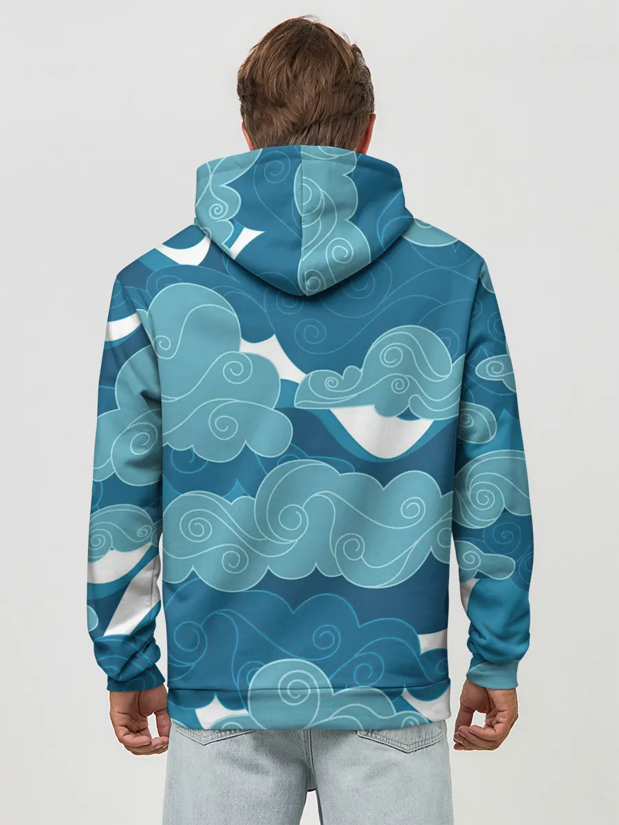 Худи мужской база хлопок / Облака Греции